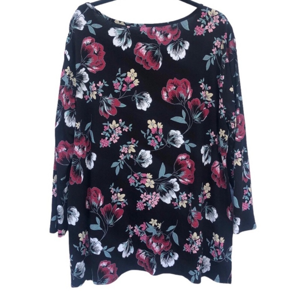 Terra & Sky floral long sleeve top 2X - Picture 2 of 6